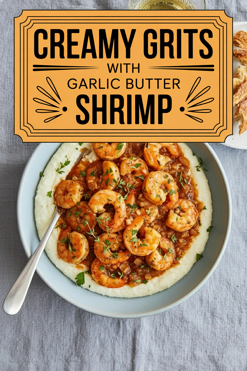 Creamy Grits with Garlic Butter Shrimp