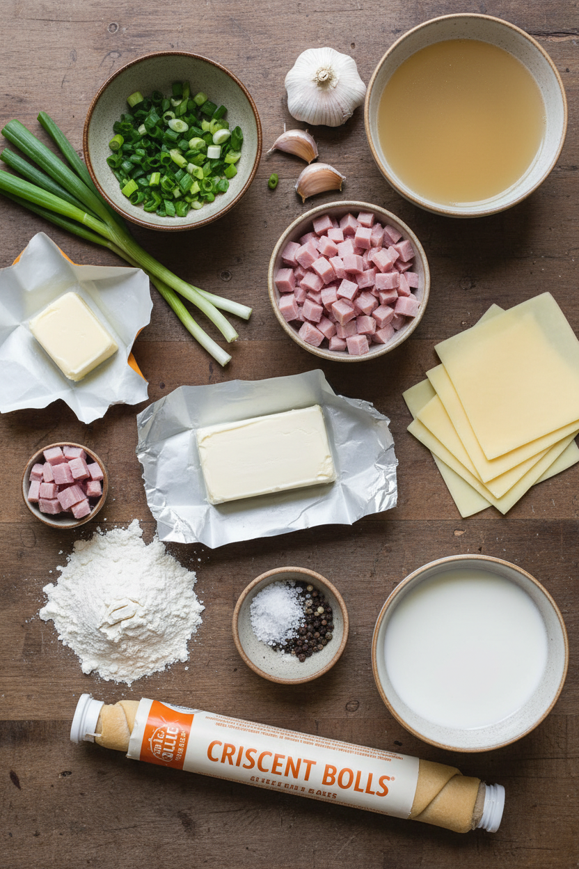 Creamy Ham and Pea Puff Pastry Bake