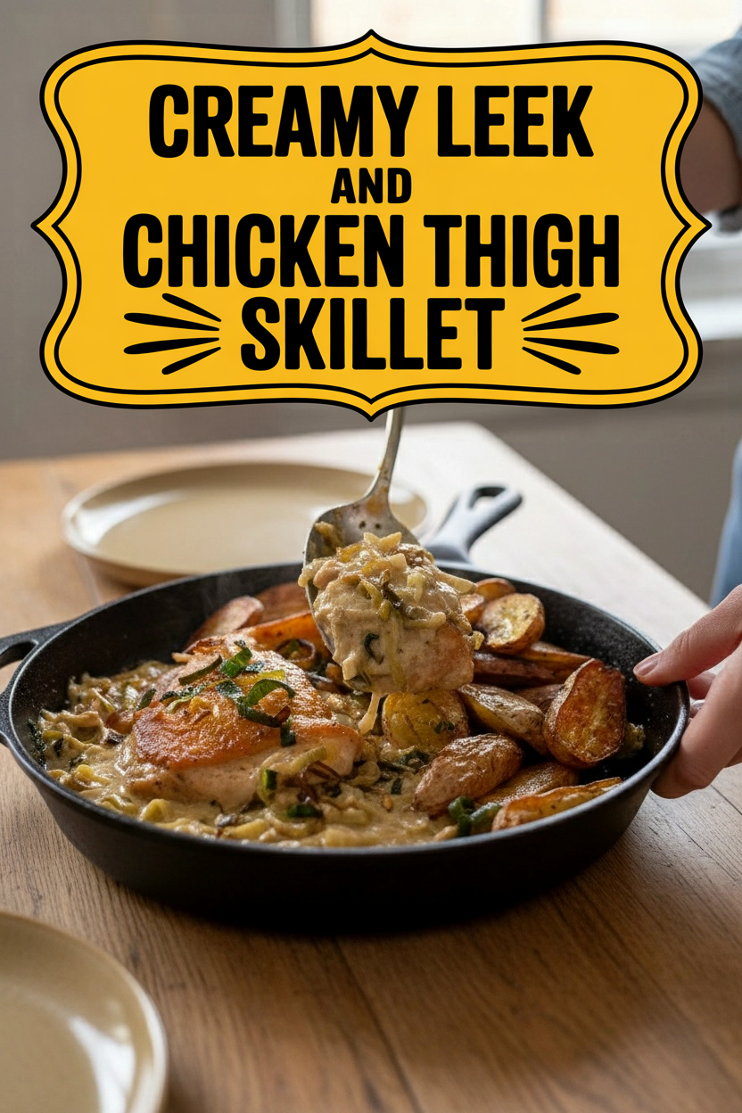 Creamy Leek and Chicken Thigh Skillet