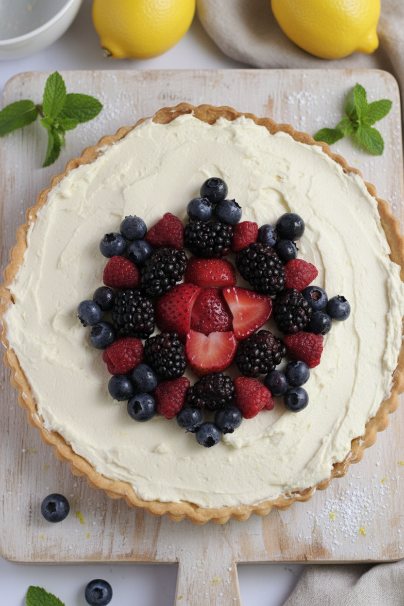 Creamy Lemon Tart with Berries