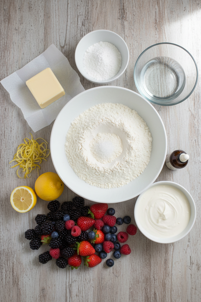 Creamy Lemon Tart with Berries