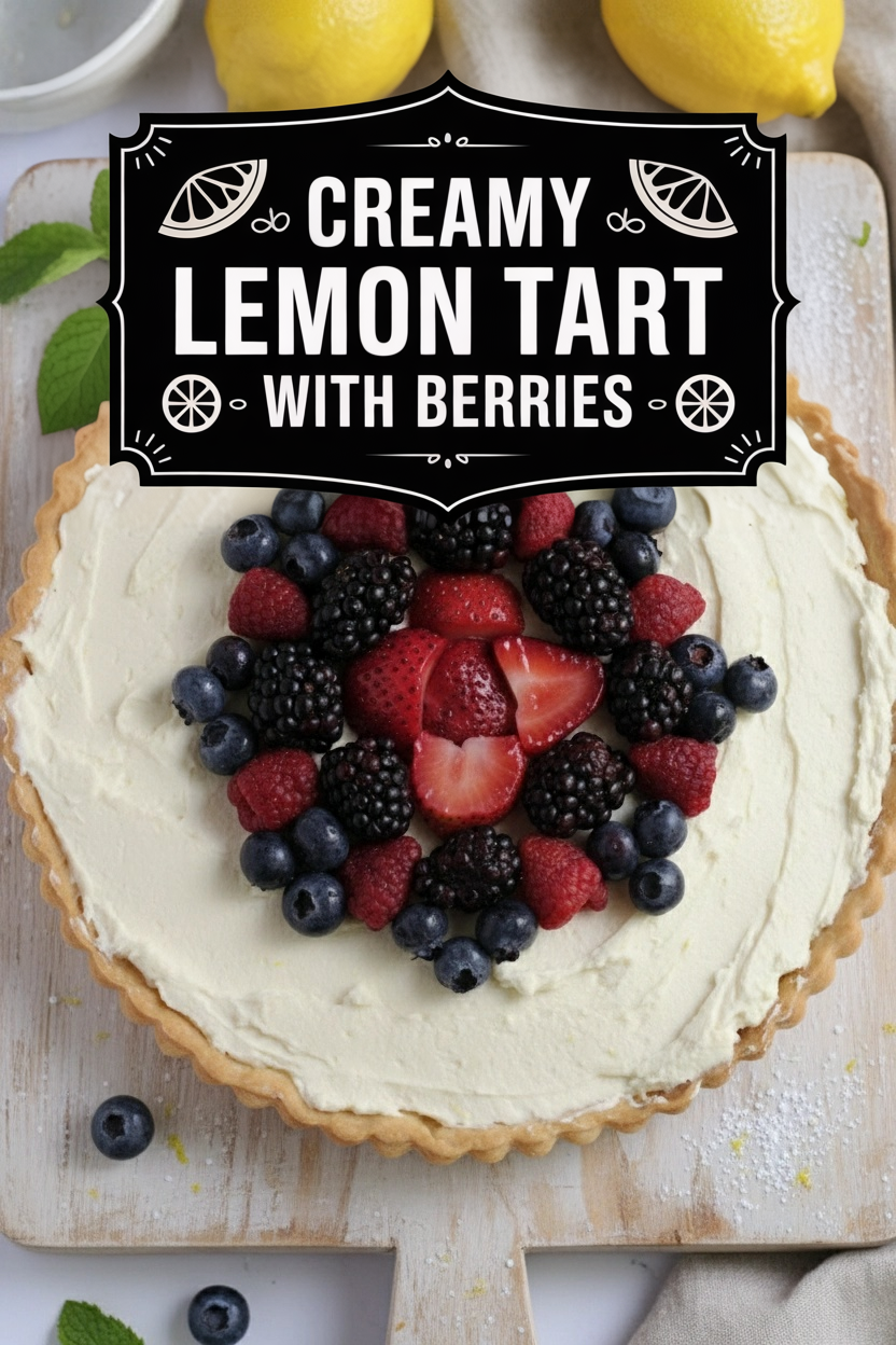 Creamy Lemon Tart with Berries