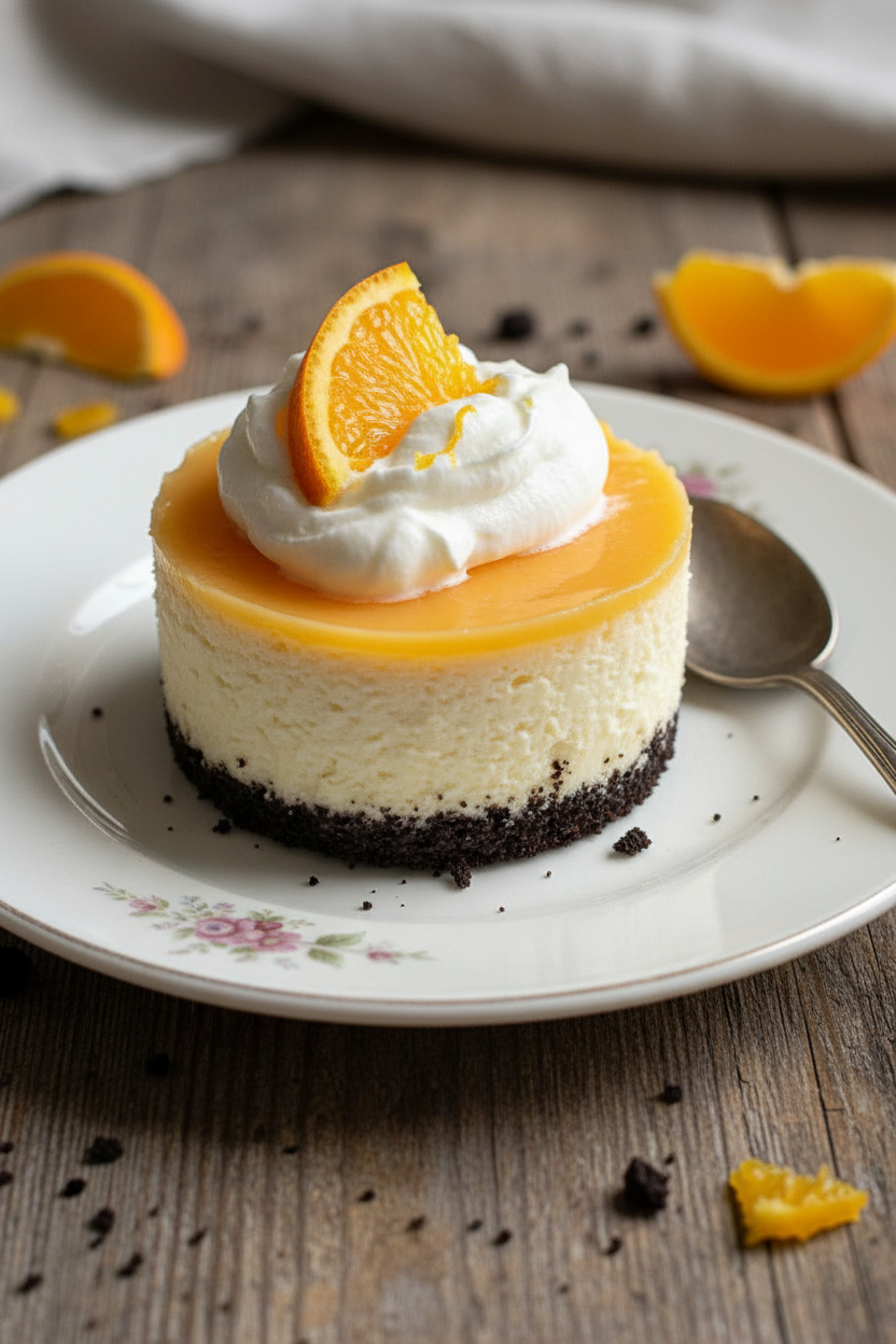 Creamy Orange Mini Cheesecakes with Oreo Crust