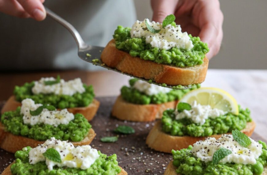 Pea and Ricotta Toast with Cracked Pepper