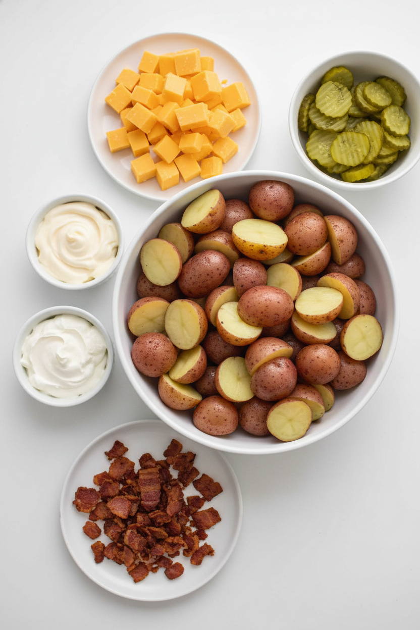 Creamy Red Potato Salad with Bacon and Cheddar