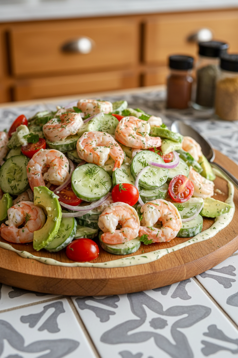 Creamy Shrimp and Cucumber Salad