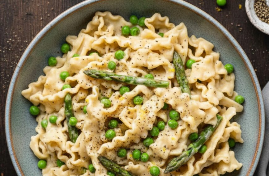 Creamy Spring Pea and Asparagus Pasta