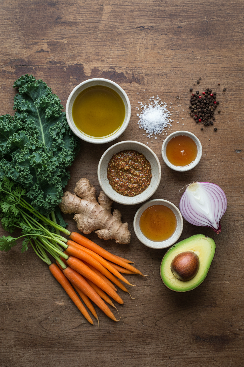 Crisp Kale Apple Salad with Cider Dressing