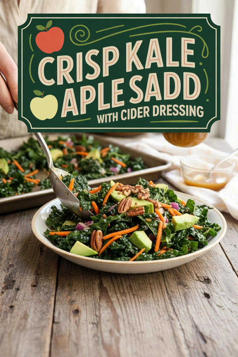 Crisp Kale Apple Salad with Cider Dressing