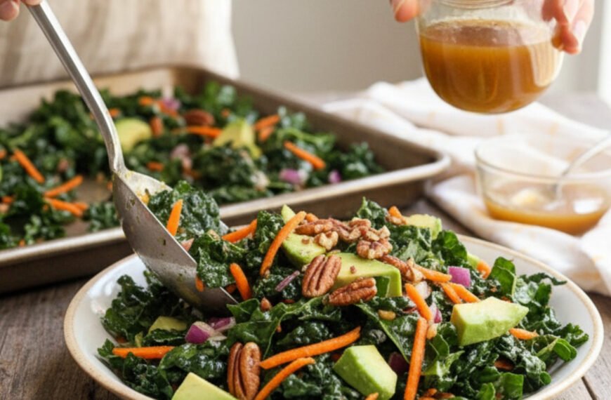 Crisp Kale Apple Salad with Cider Dressing