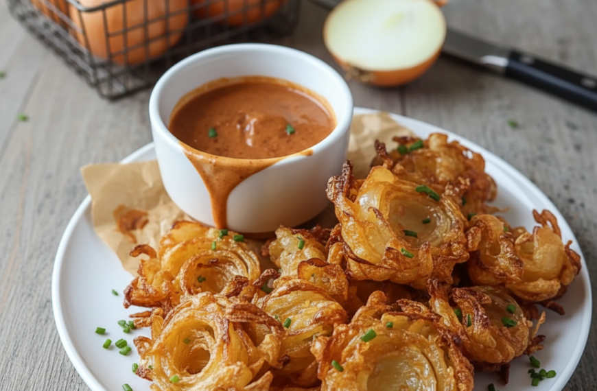 Crispy Air Fryer Blooming Onions with Tangy Dipping Sauce