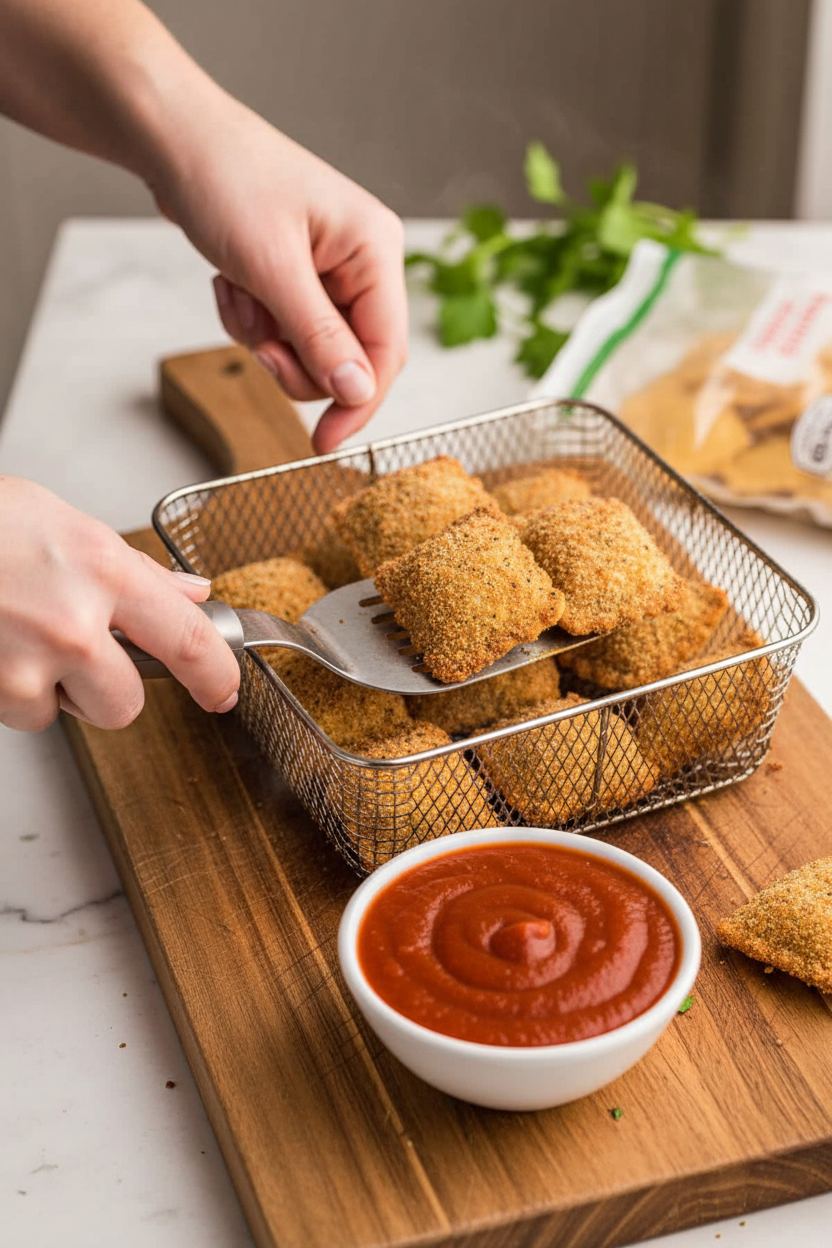 Crispy Air Fryer Ravioli Marinara