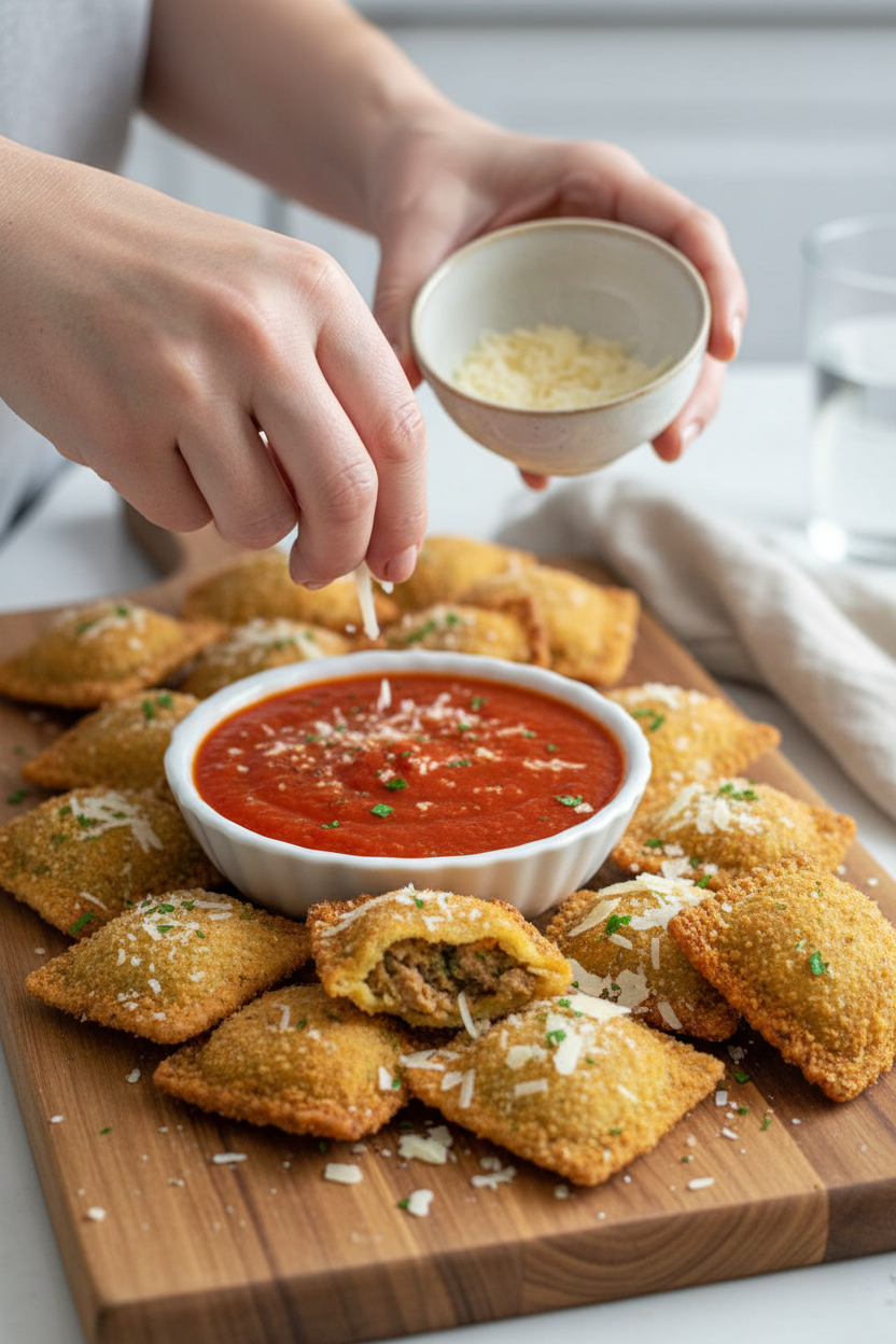 Crispy Air Fryer Ravioli Marinara Bites