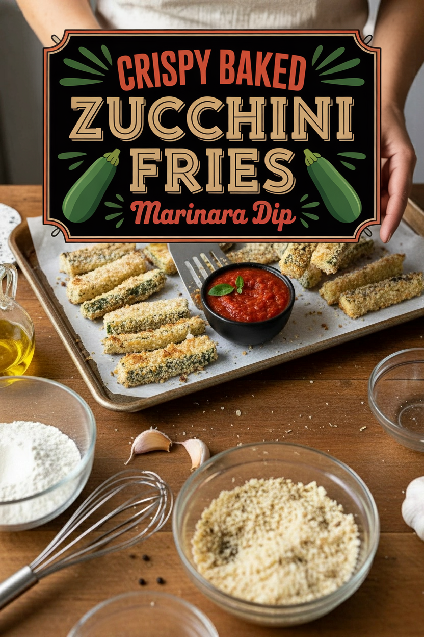 Crispy Baked Zucchini Fries Marinara Dip