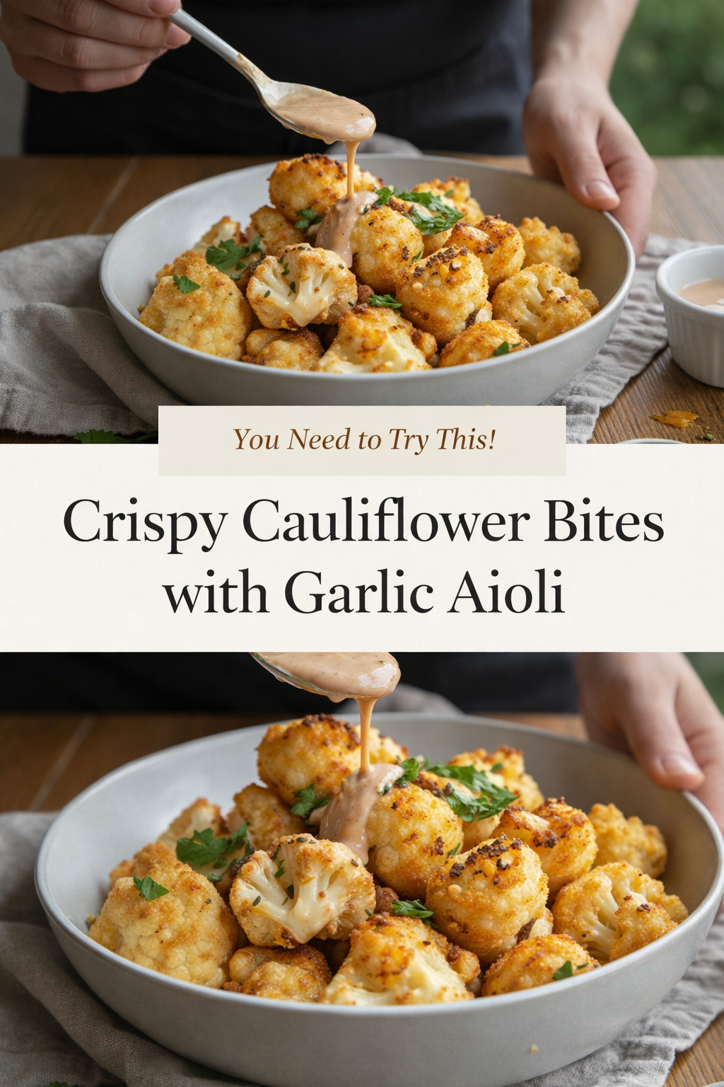 Crispy Cauliflower Bites with Garlic Aioli