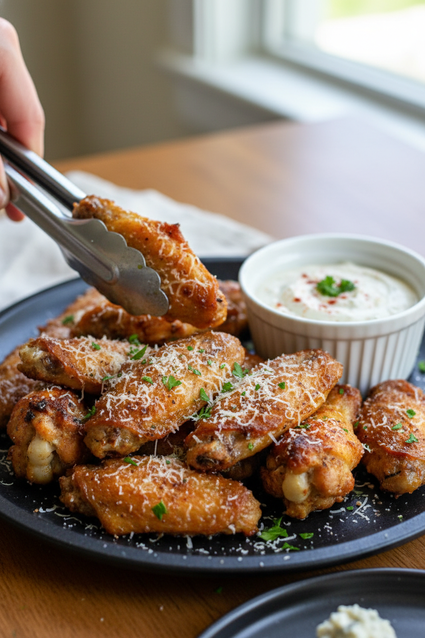 Crispy Garlic Parmesan Wing Delight