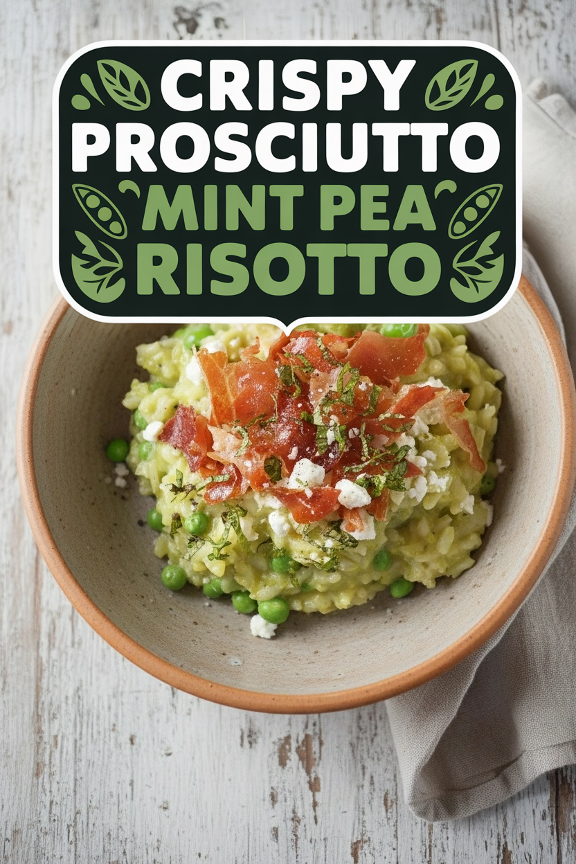Crispy Prosciutto Mint Pea Risotto