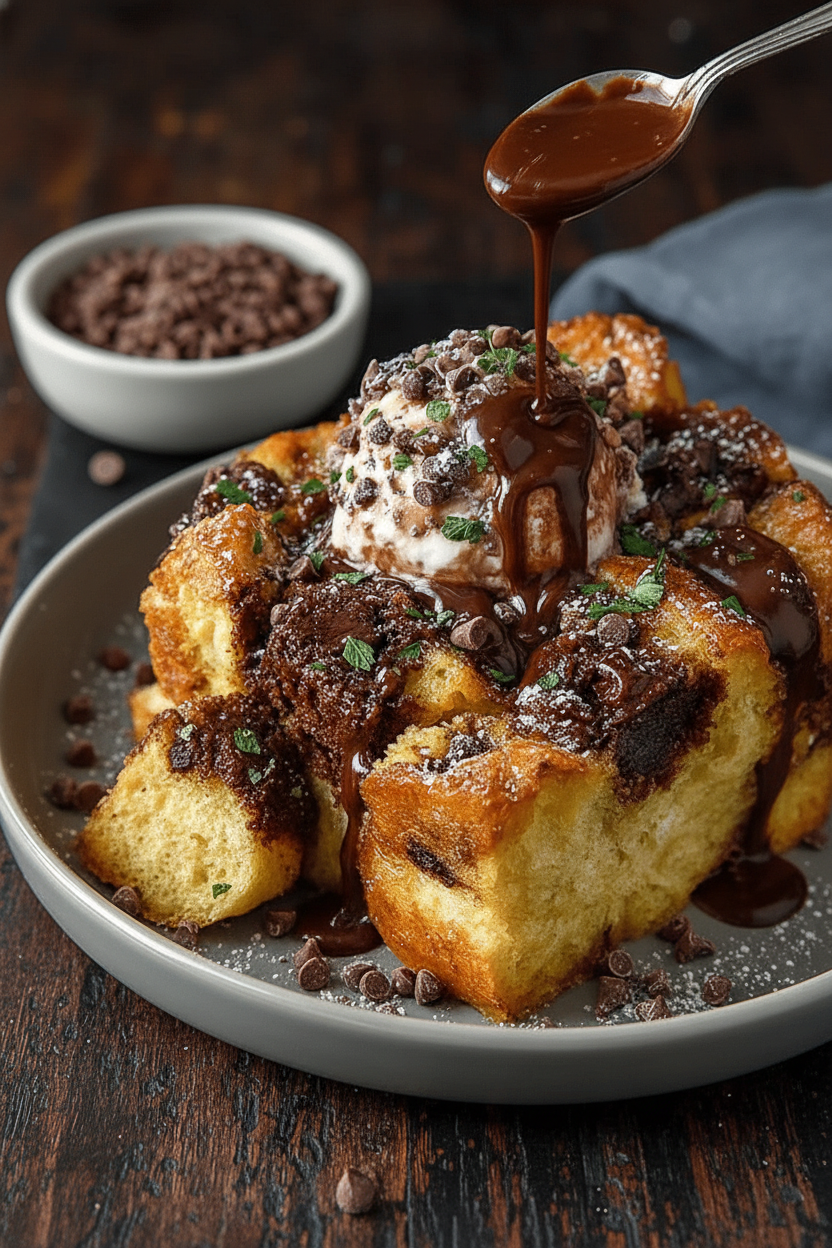 Decadent Dark Chocolate Bread Pudding Recipe