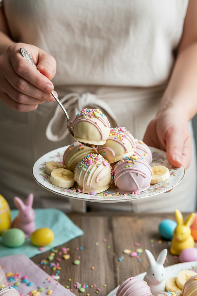 Easter Banana Pudding Truffle Bites