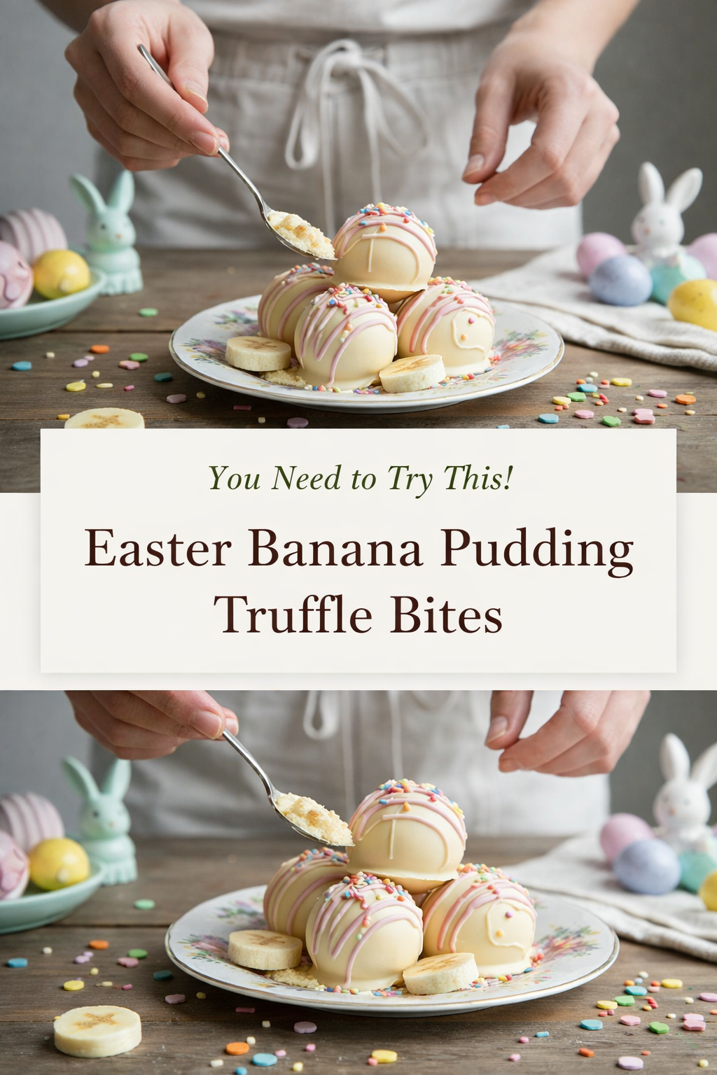 Easter Banana Pudding Truffle Bites