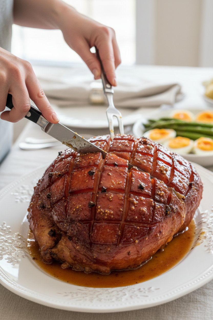 Easter Ham with Brown Sugar Dijon Glaze
