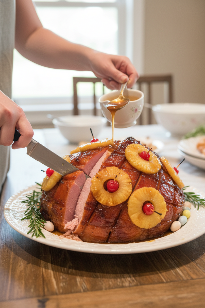 Easter Ham with Brown Sugar Dijon Glaze
