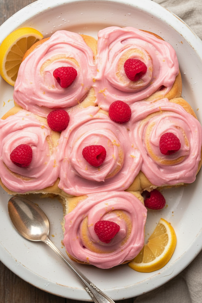 Easter Morning Lemon Raspberry Rolls