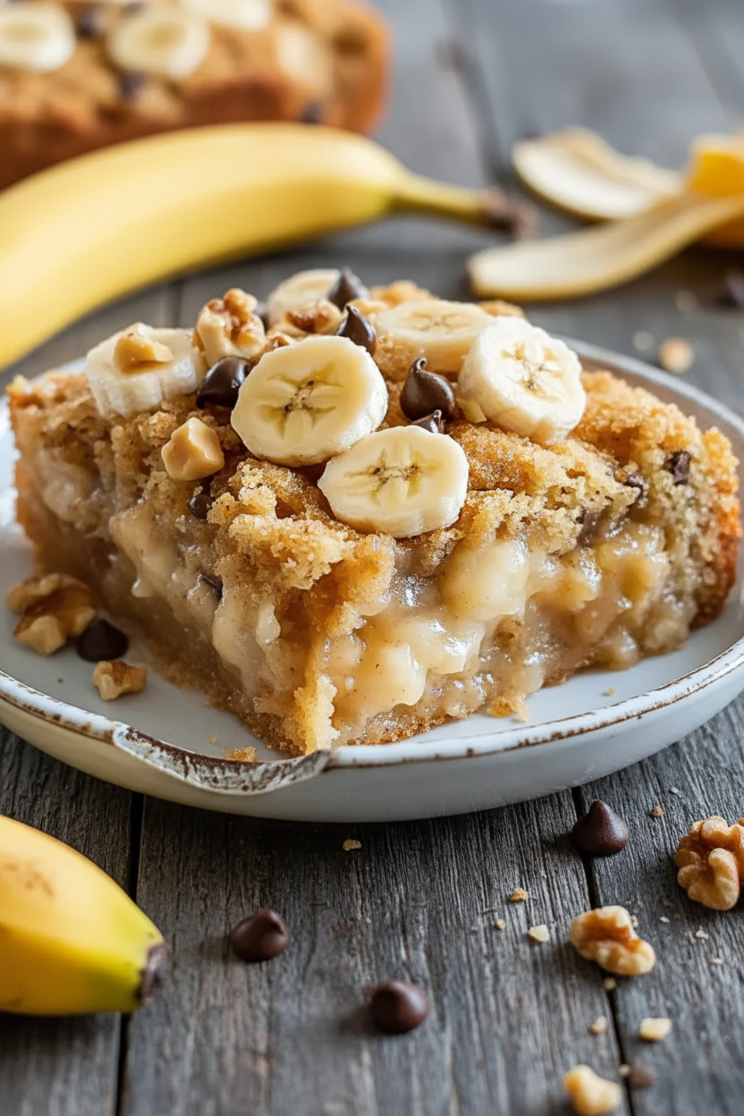 Easy Banana Bread Cobbler with a Buttery Crust