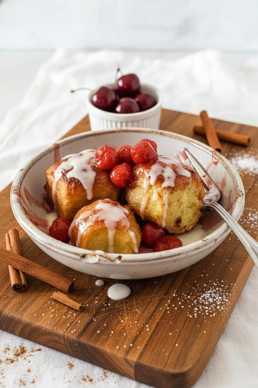 Easy Cherry Almond Dump Cake with Glaze