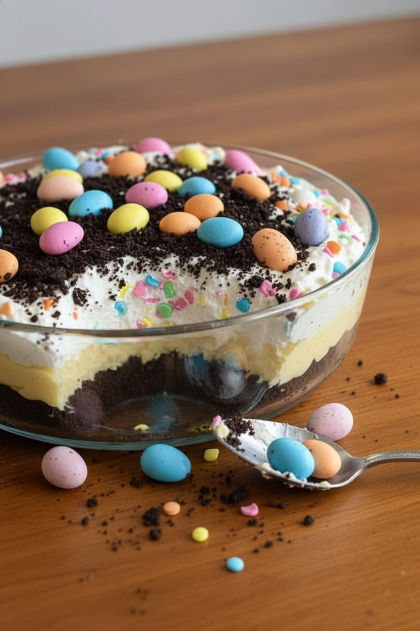 Easy Chocolate Dirt Cake with Cream Cheese Frosting