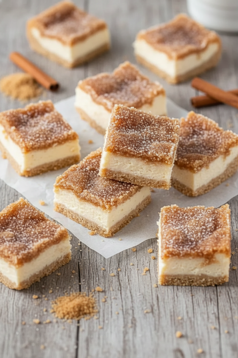 Easy Cream Cheese Crescent Bars with Cinnamon Sugar