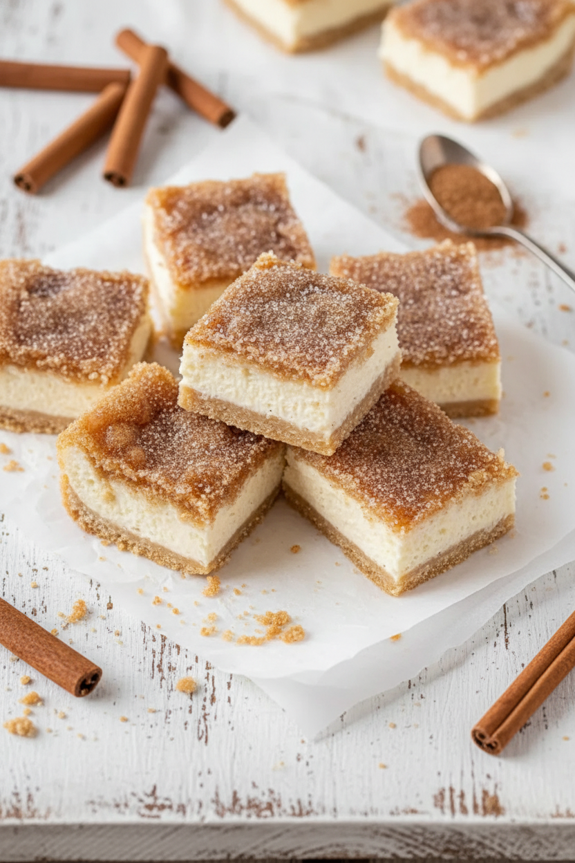 Easy Cream Cheese Crescent Bars with Cinnamon Sugar