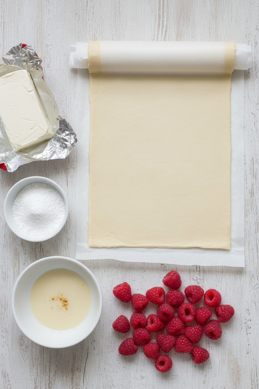 Easy Cream Cheese Raspberry Puff Pastries