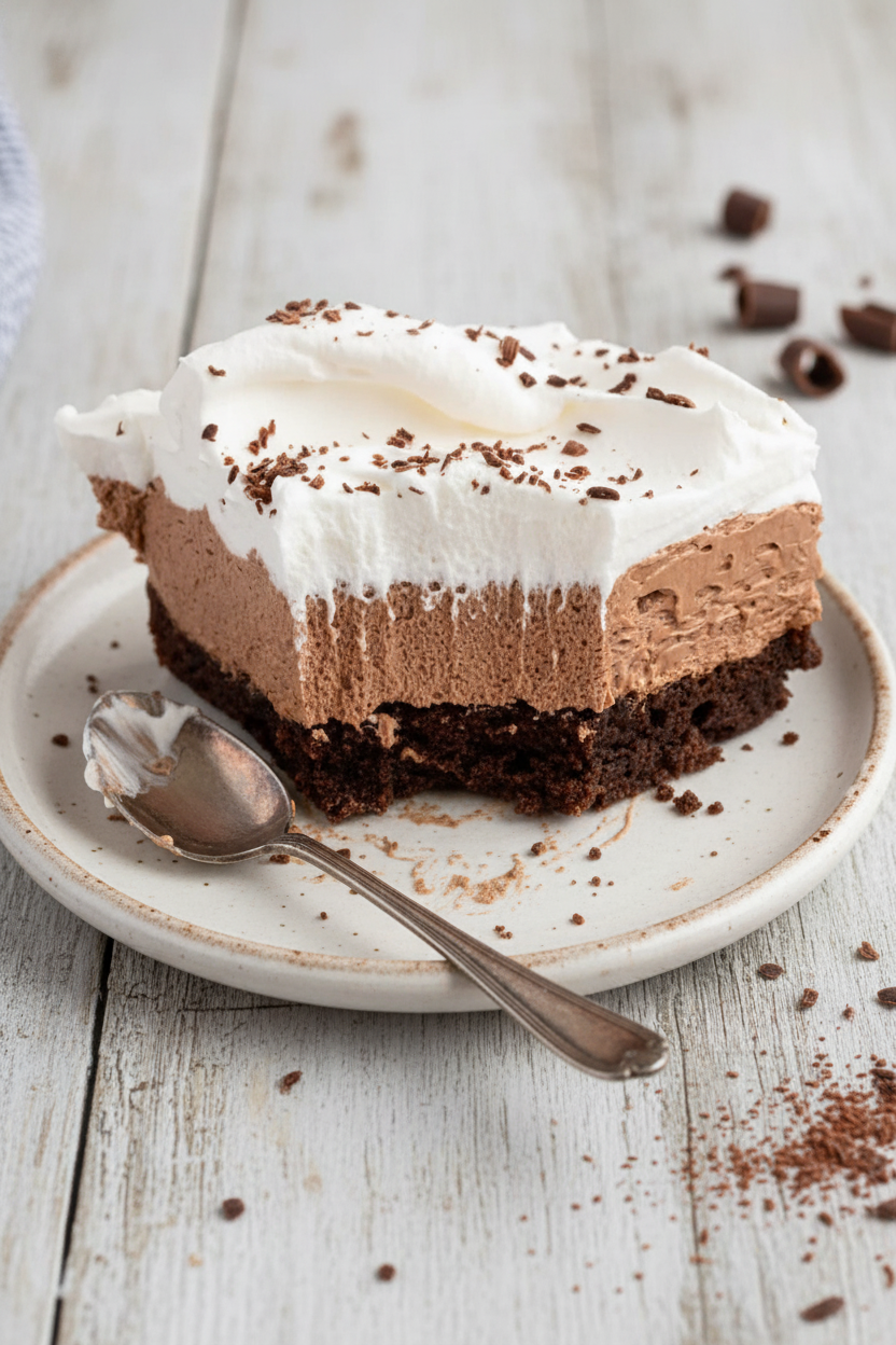 Easy French Silk Brownie Bars with Cream Cheese