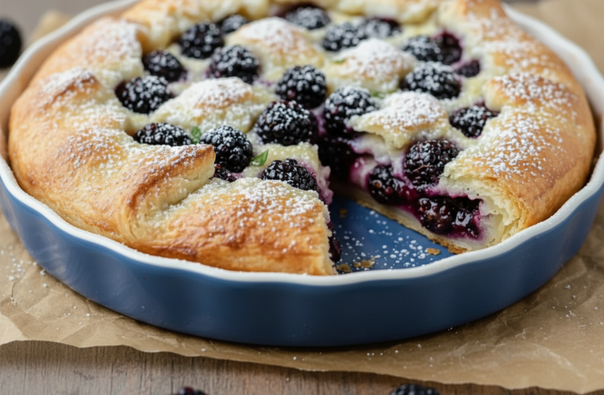 Easy Homemade Blackberry Cobbler with a Flaky Topping