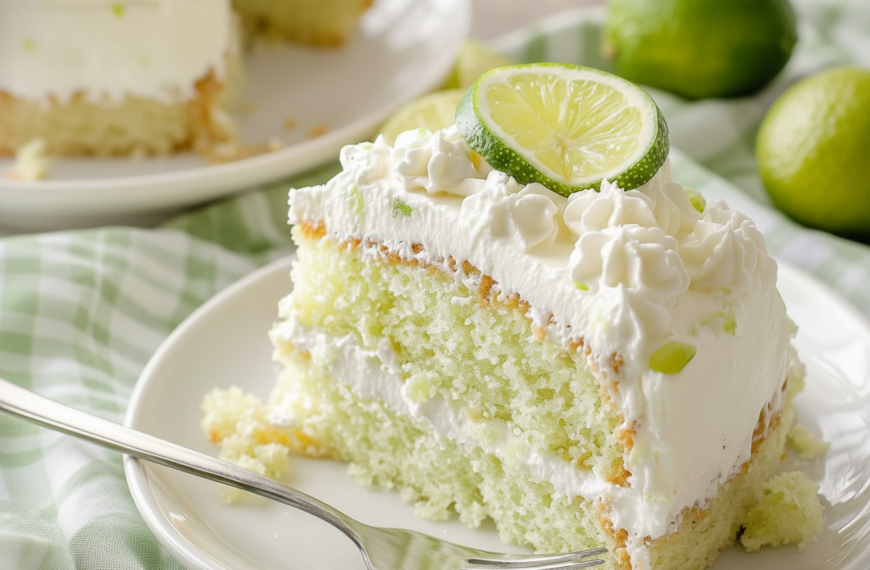 Zesty Lime Poke Cake with Tangy Cream Cheese Filling
