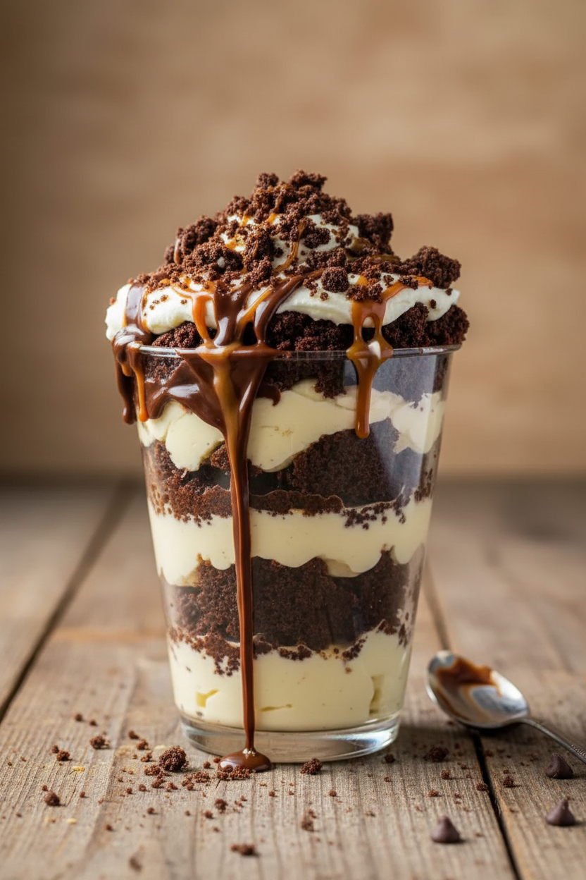 Easy Layered Brownie Cheesecake Mousse Cups
