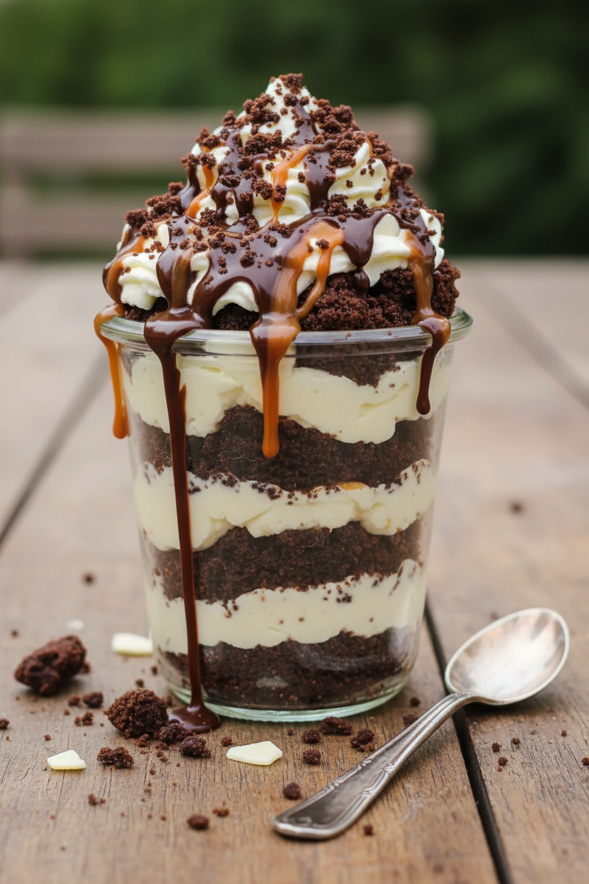 Easy Layered Brownie Cheesecake Mousse Cups