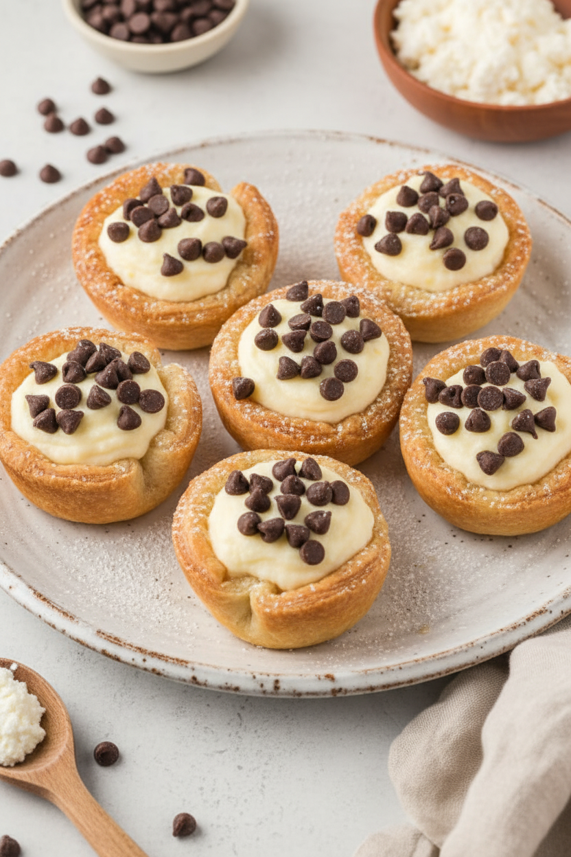 Easy Mini Cannoli Cups with Ricotta Filling