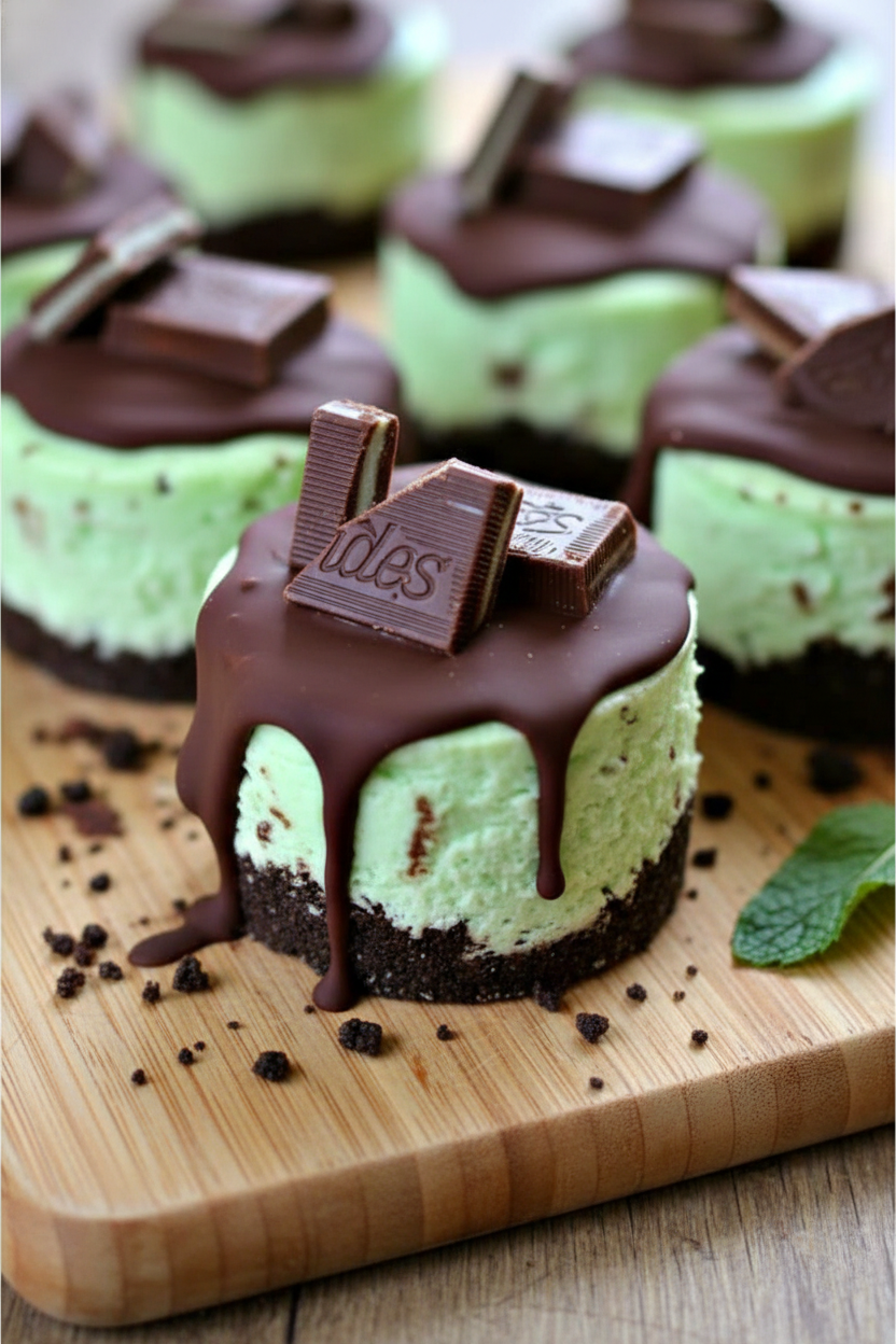 Easy Mint Chocolate Mini Cheesecakes Recipe