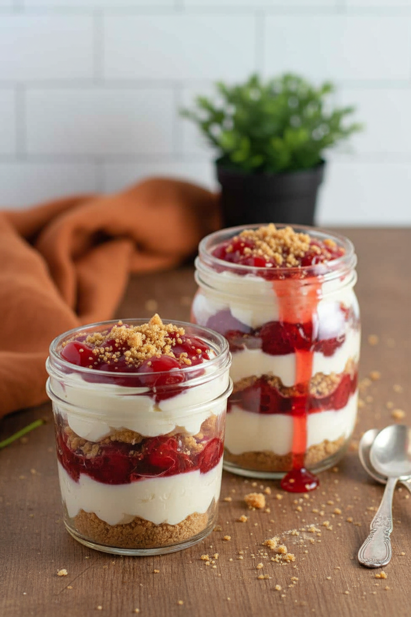 Easy No-Bake Cherry Cheesecake Parfaits