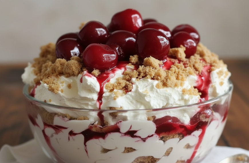 No-Bake Cherry Cheesecake Fluff: A Simple Cloud of Sweetness