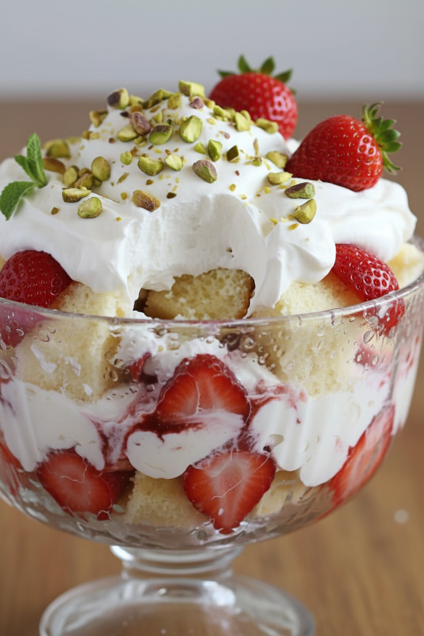 Easy No-Bake Strawberry Angel Food Dessert