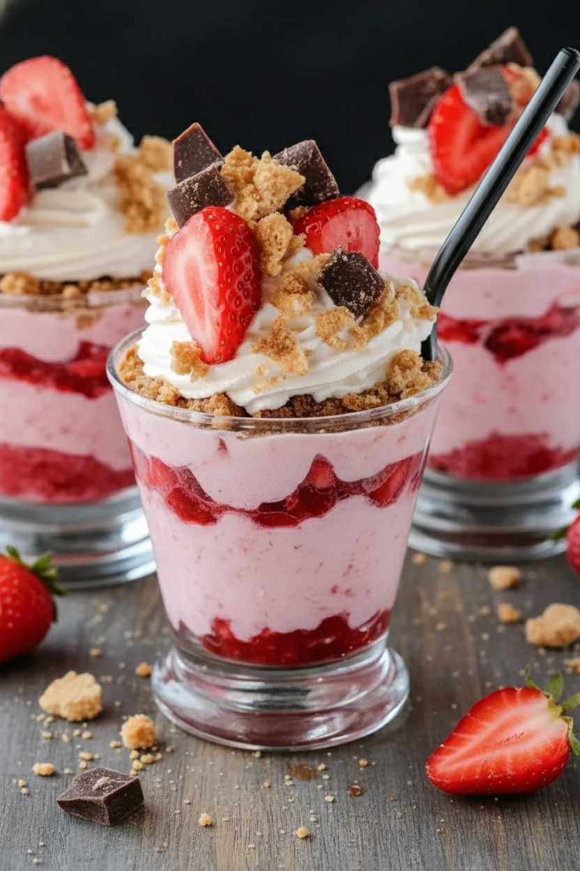 Easy No-Bake Strawberry Cheesecake Parfaits Recipe