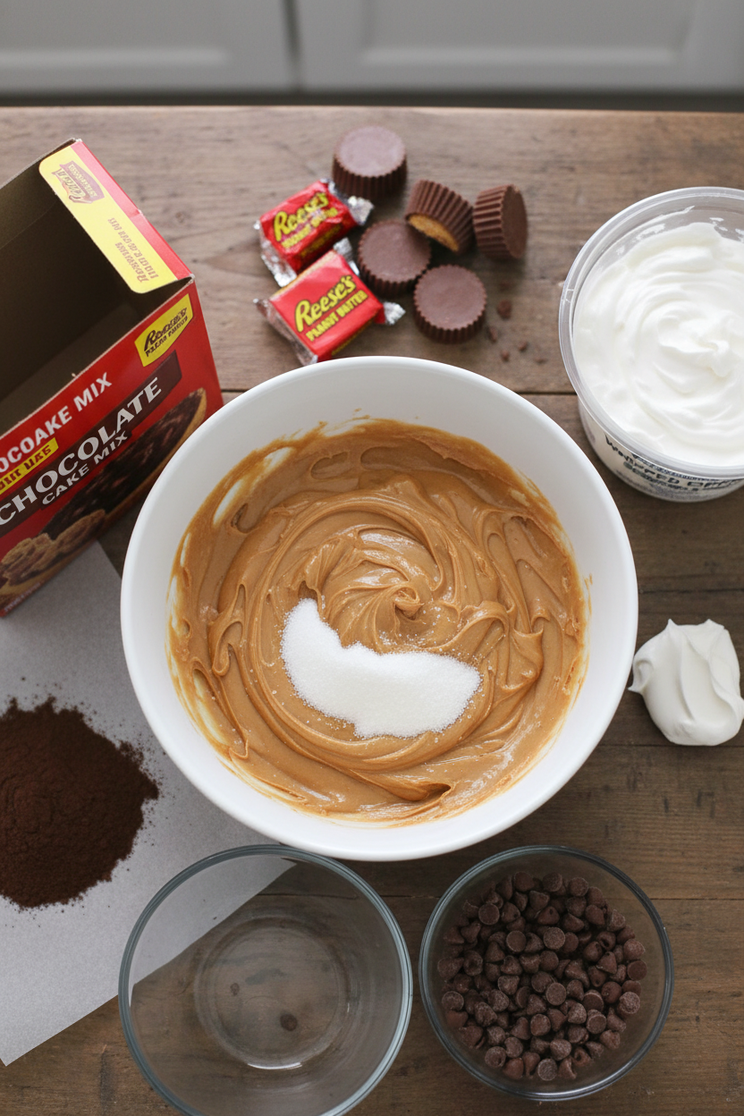 Easy Peanut Butter Cup Chocolate Cake Recipe