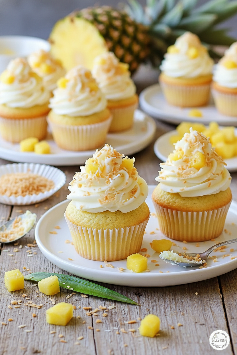 Easy Pineapple Coconut Cupcakes from My Kitchen