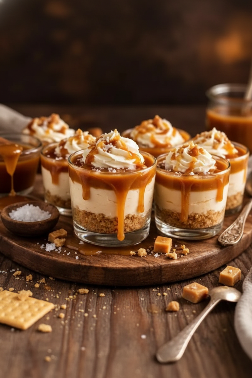 Easy Salted Caramel Cheesecake Cups Recipe
