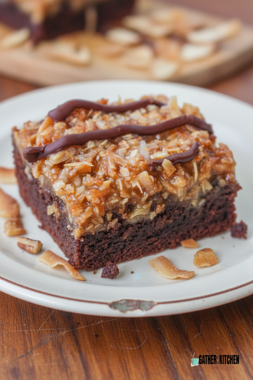 Easy Samoa Brownies Recipe with Toasted Coconut