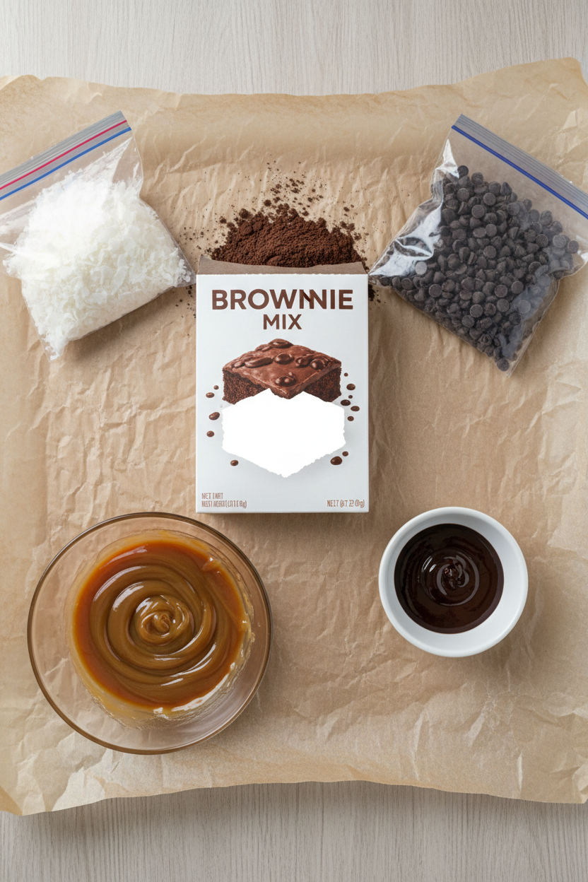 Easy Samoa Brownies Recipe with Toasted Coconut