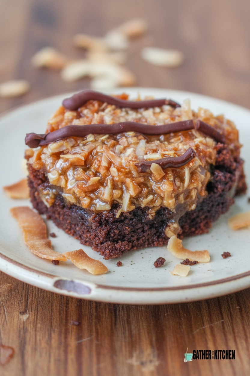 Easy Samoa Brownies with Toasted Coconut Caramel